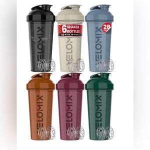 VELOMIX Protein Shaker Bottles – 6 PACK (28 oz) NEW